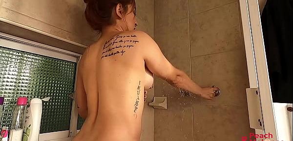  Latina with big boobs takes a dirty shower